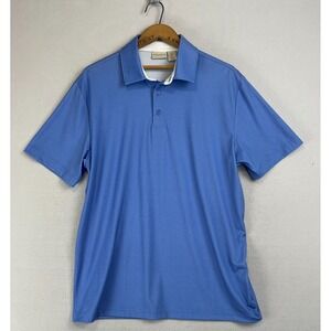 RORIE‎ WHELAN Golf Polo Shirt Mens Large Blue Dot Performance RW Stretch L